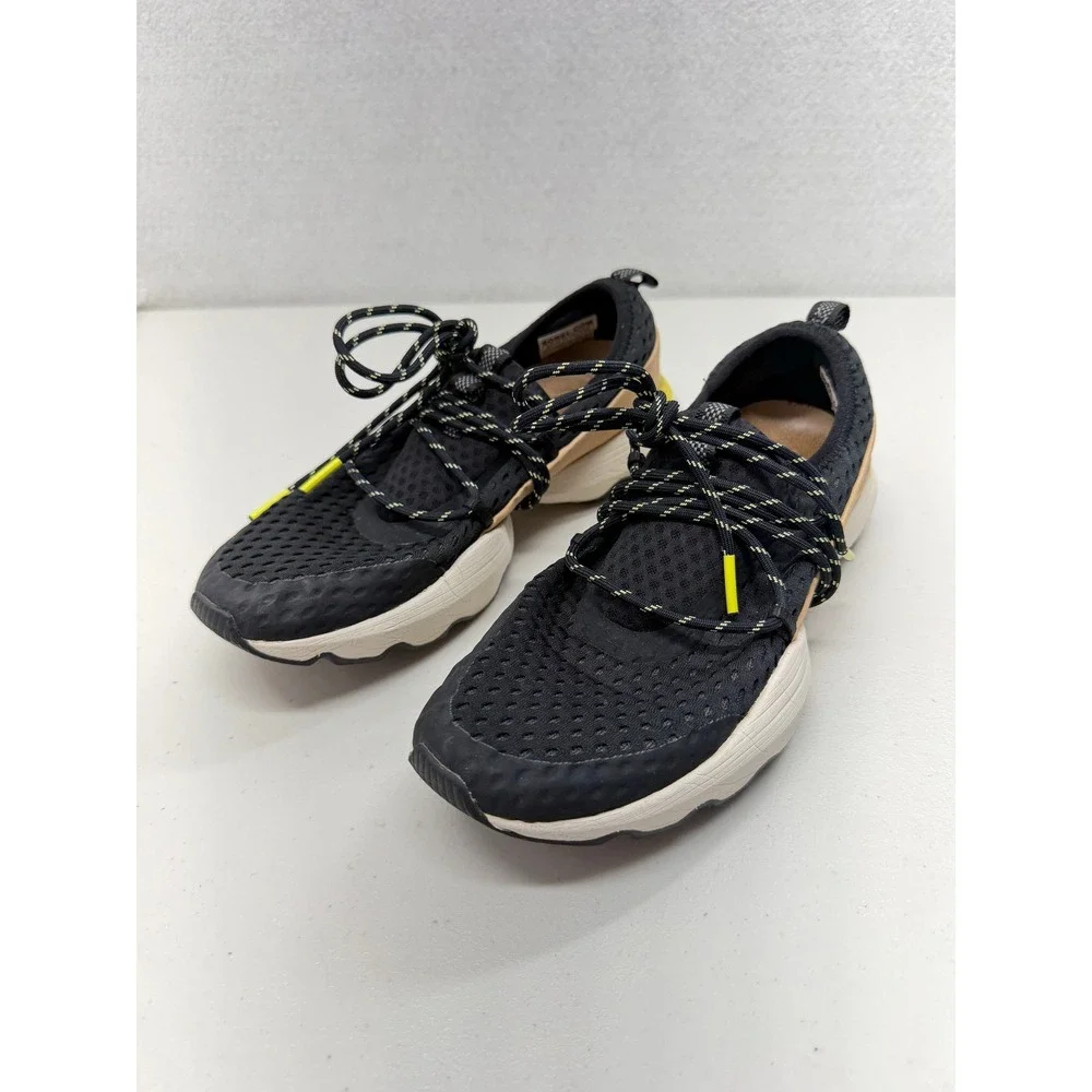 Sorel Kinetic Impact Lace Sneakers Black Tan Neon Yellow 7.5